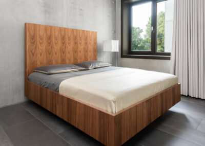 noten houten design bed