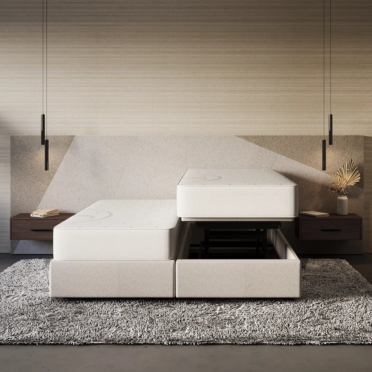 Hoog laag bed Angoló: stijlvol en functioneel modern bed.