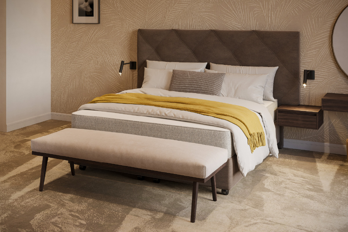 Boxspring Finotôre – detail hoofdbord