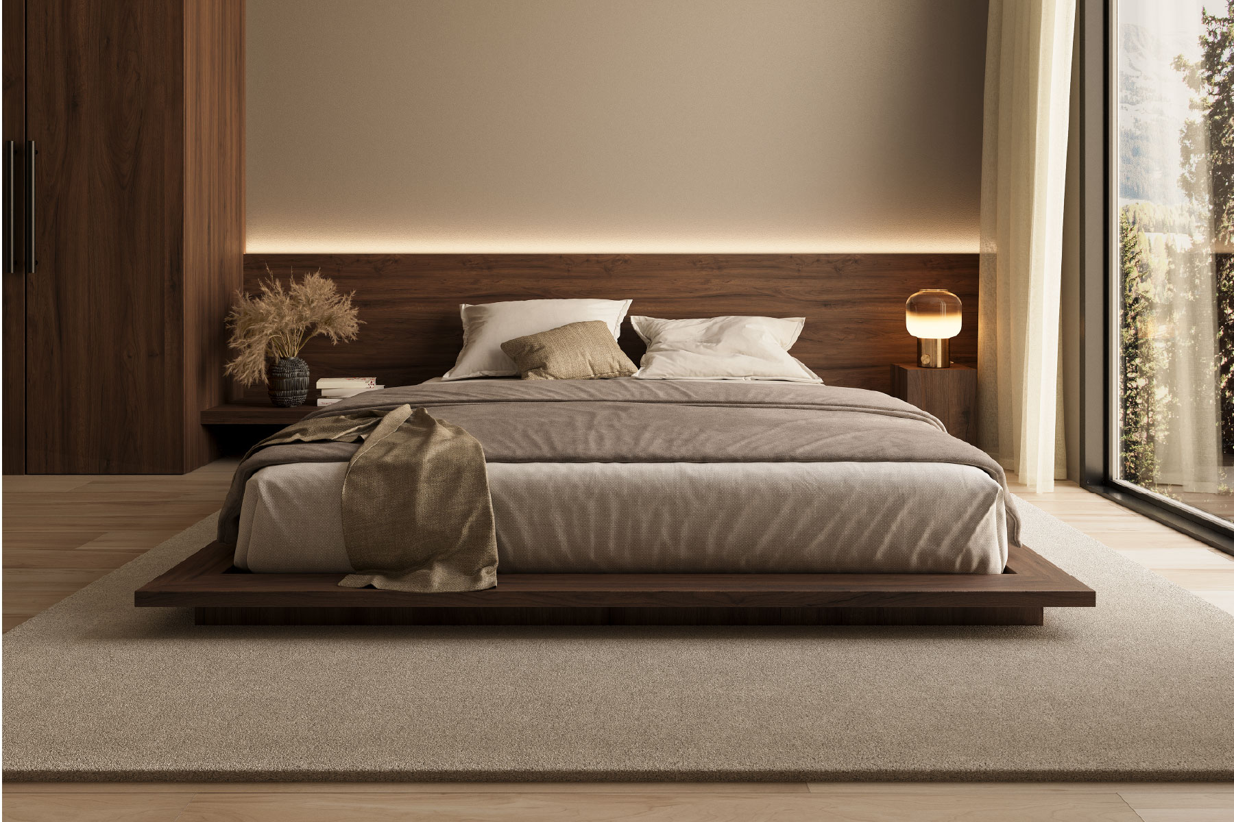 modern houten bed