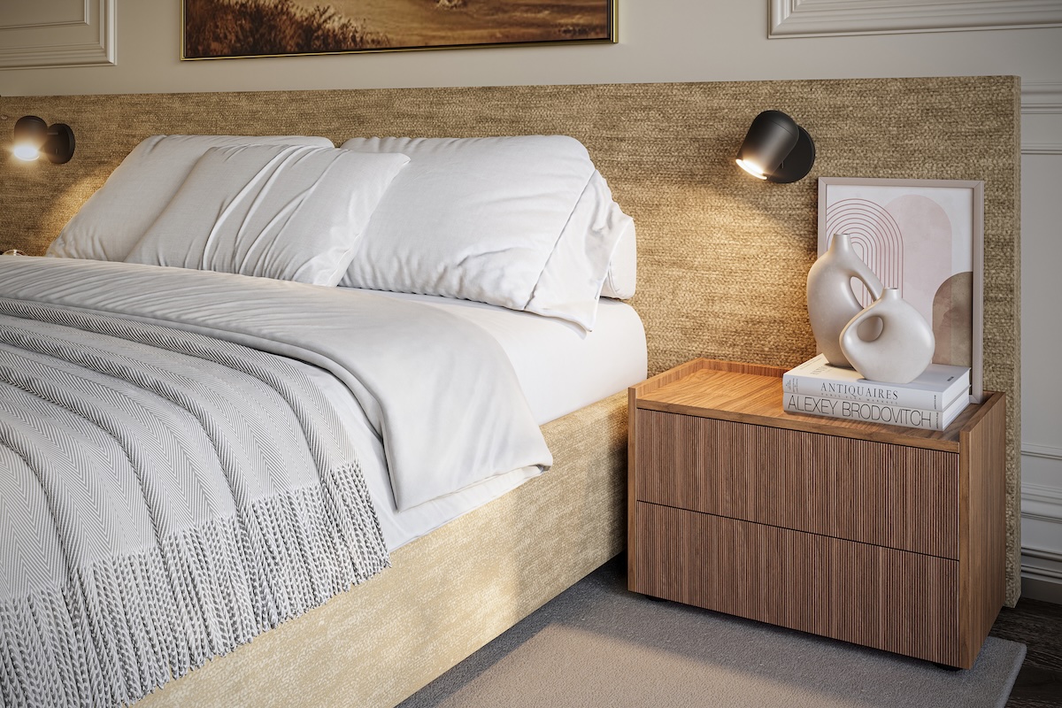 Luxe kingsize design bed Ferrara van De Suite in moderne slaapkamer