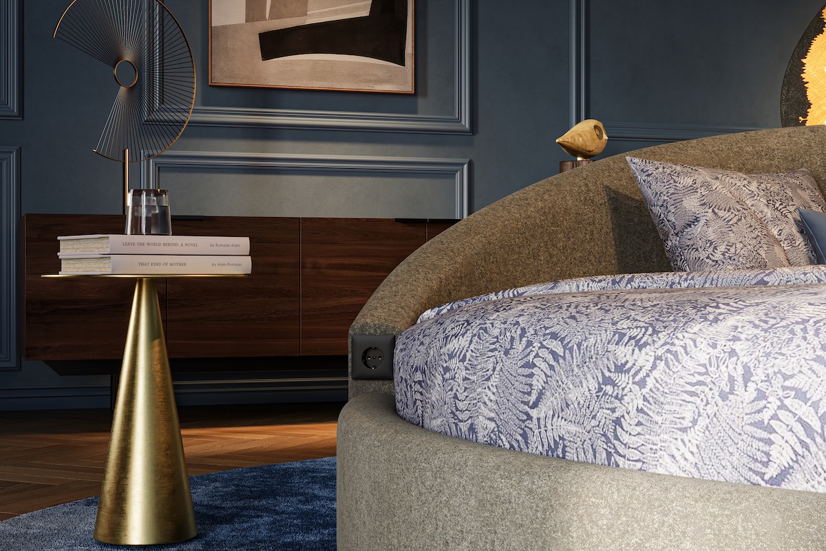 Hoofdeinde rond bed Circolo